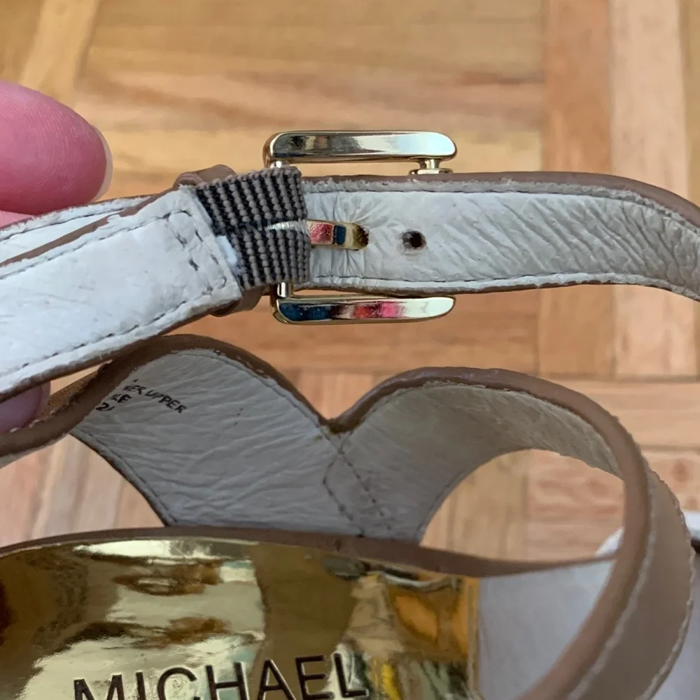 Michael Kors Neutral Platform Block Heel Women’s Size 7.5 - Picture 9 of 14